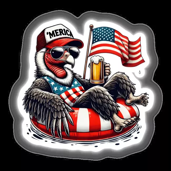 California Condor American Flag Float Merica