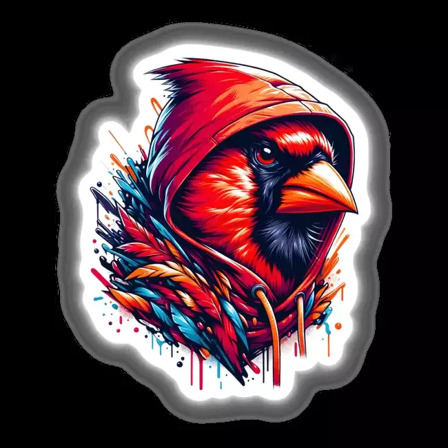 Cardinal Bird in Hoodie Urban Vibes