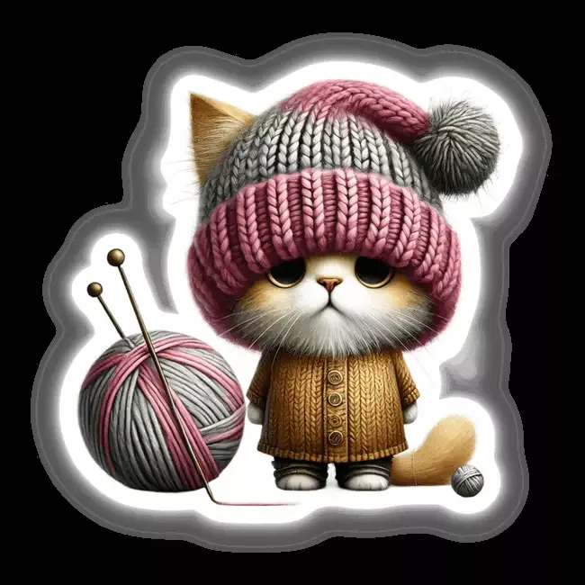 Cat Gnome with Ball of Yarn