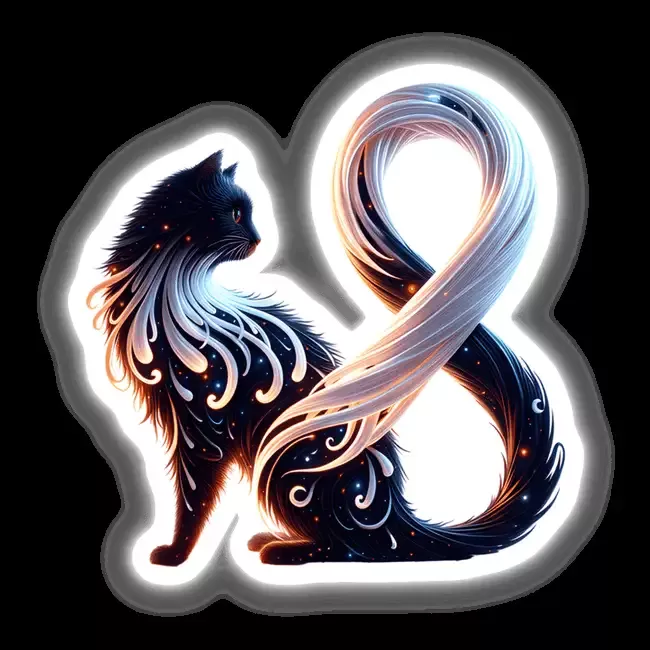 Cat White Ribbon Lung Cancer Awareness
