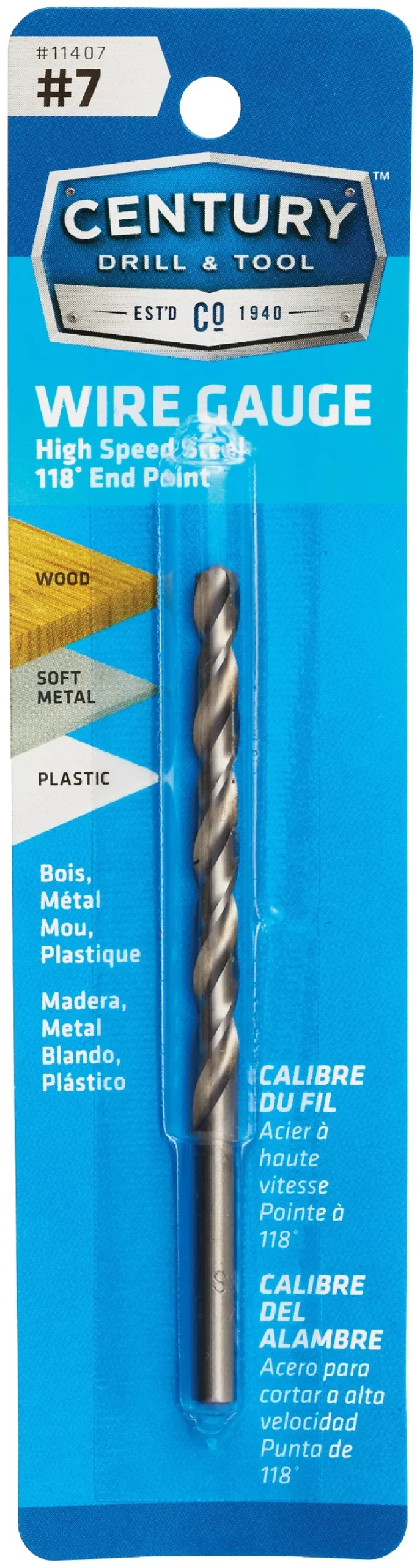 Century Drill and Tool 11407 #07 Wire Gauge Drill Bit