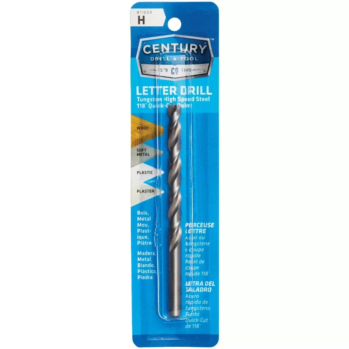 Century Drill and Tool 11608 Letter H Drill Bit