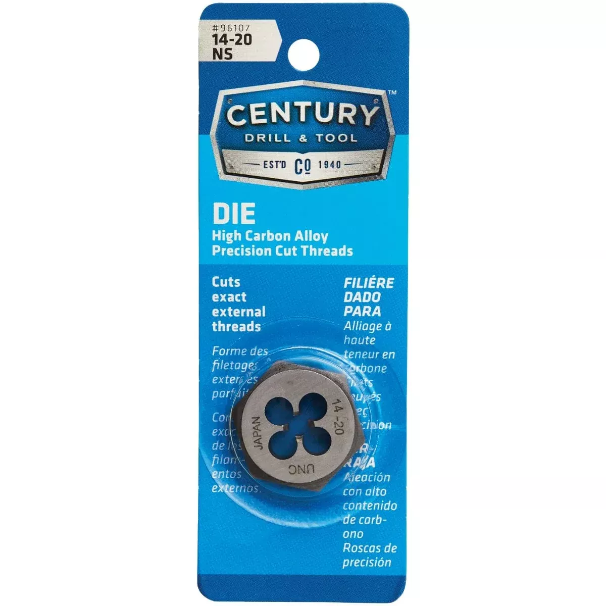Century Drill and Tool 96107 Fractional Die 14-20 National Standard