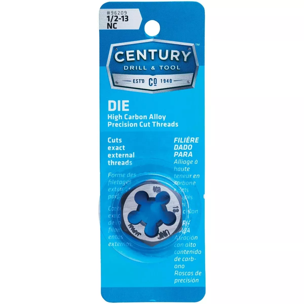 Century Drill and Tool 96209 Fractional Die 1/2-13 National Coarse