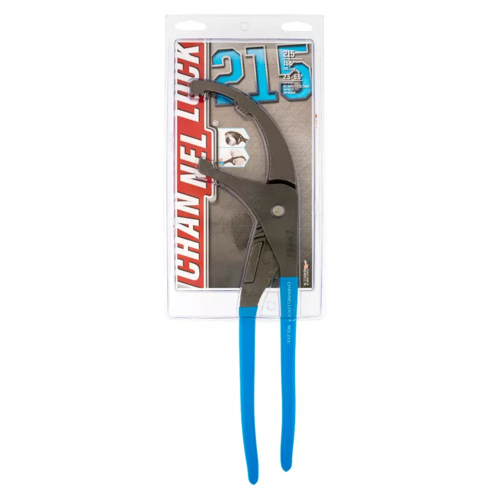 Channellock 215 15.5" Adjustable Oil Filter / PVC Pliers 2.5"-5.5" Capacity