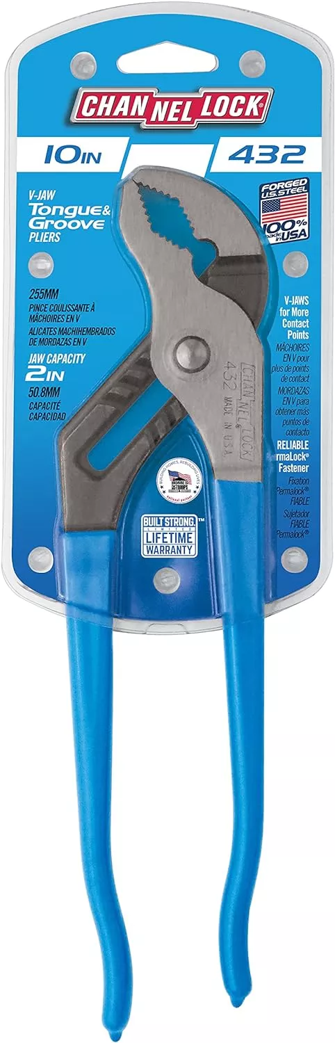 Channellock 430 10" Straight Jaw Tongue and Groove Pliers 2" Capacity