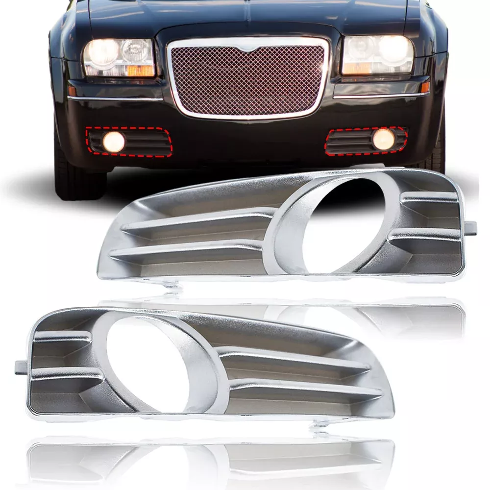 Chrome Front Bumper Fog Light Driving Lamp Trim Cover For Chrysler 300 2005-2010