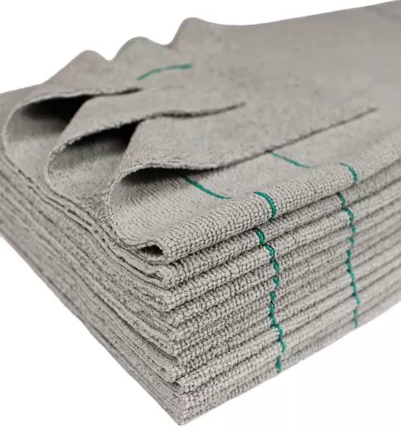 CleanAide 16 x 16 in. 290 GSM Antimicrobial Silver Microfiber Towels – 12-pack