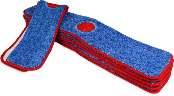 CleanAide 18-inch Spot Cleaning Twist Yarn Microfiber Mop Pad with Scrubber – 6 Pack