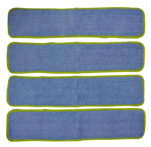 CleanAide 24-in. Green Commercial Microfiber Wet Mop Pad Refills – 4 Pack