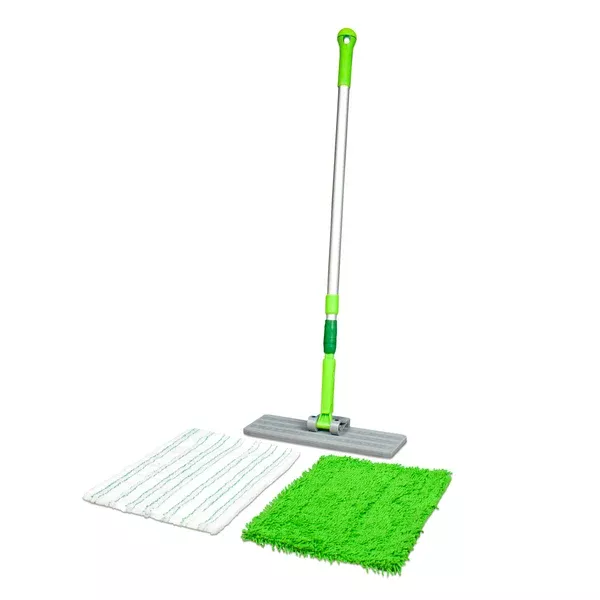 CleanAide Flat Mop System – Flip’N Clean Mop & 2 Pads