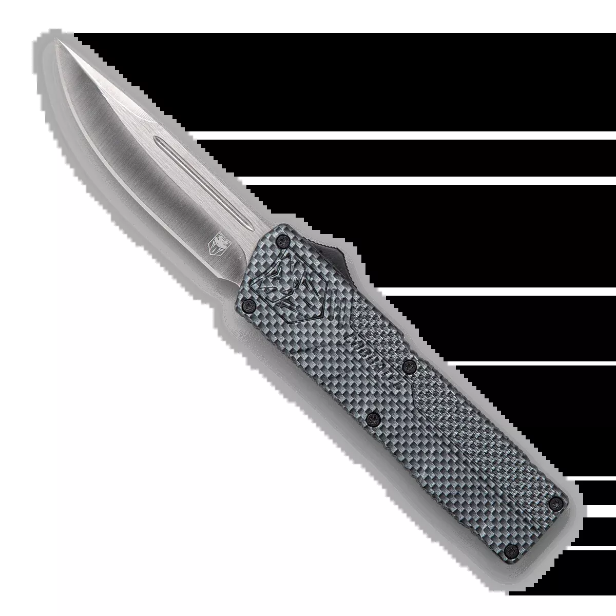CobraTec Knives CFCTLWDNS Lightweight3.25" OTF Drop Point Plain D2 Steel Blade/Carbon Fiber Aluminum Handle Includes Pocket Clip