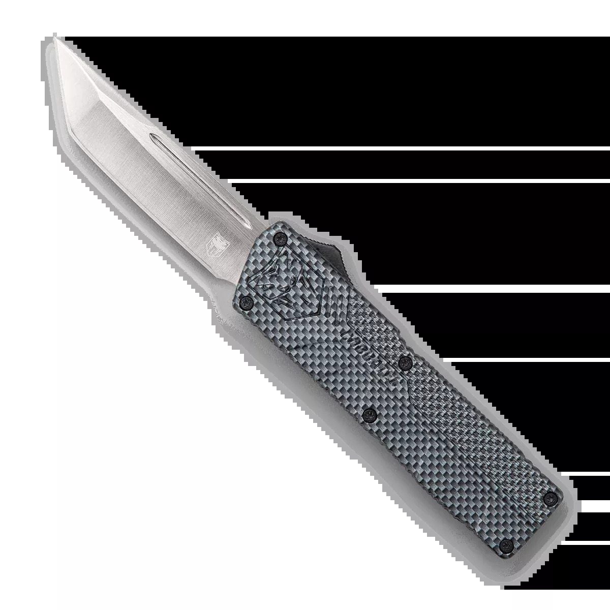 CobraTec Knives CFCTLWTNS Lightweight3.25" OTF Tanto Plain D2 Steel Blade/Carbon Fiber Aluminum Handle Includes Pocket Clip