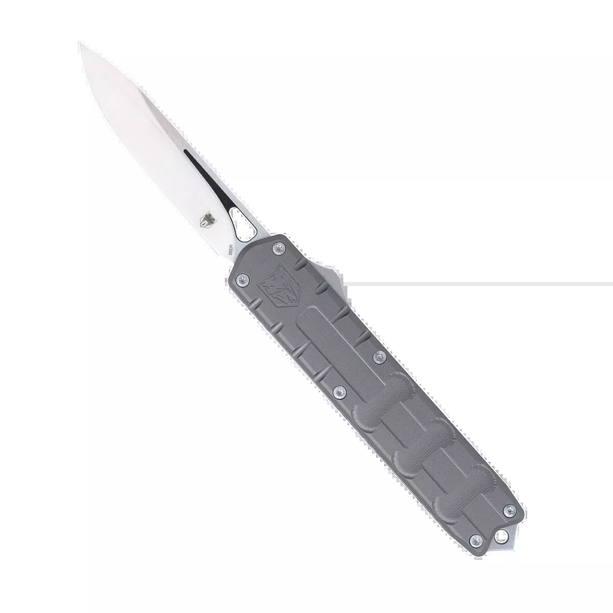CobraTec Knives CTEGRYM390DNS Enforcer3.25" OTF Drop Point Plain M390 Steel Blade/Gray Aluminum Handle