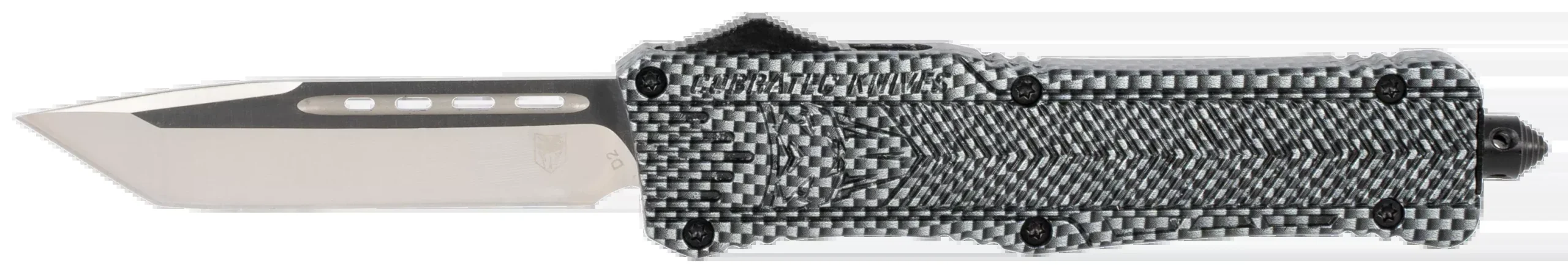 CobraTec Knives LCFCTK1LTNS CTK-1Large 3.75" OTF Tanto Plain D2 Steel Blade/Carbon Fiber Aluminum Handle Features Glass Breaker Includes Pocket Clip