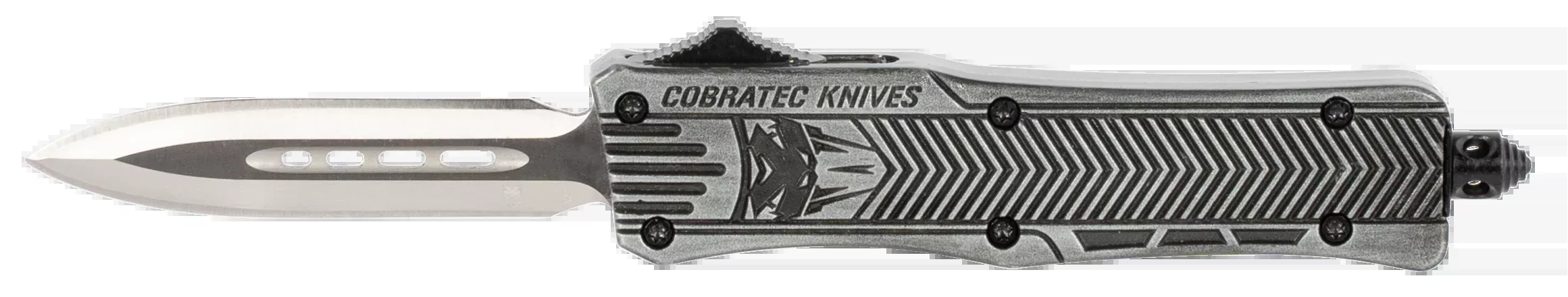 CobraTec Knives SSWCTK1SDAGNS CTK-1Small 2.75" OTF Dagger Plain D2 Steel Blade/Stonewashed Aluminum Handle Features Glass Breaker Includes Pocket Clip