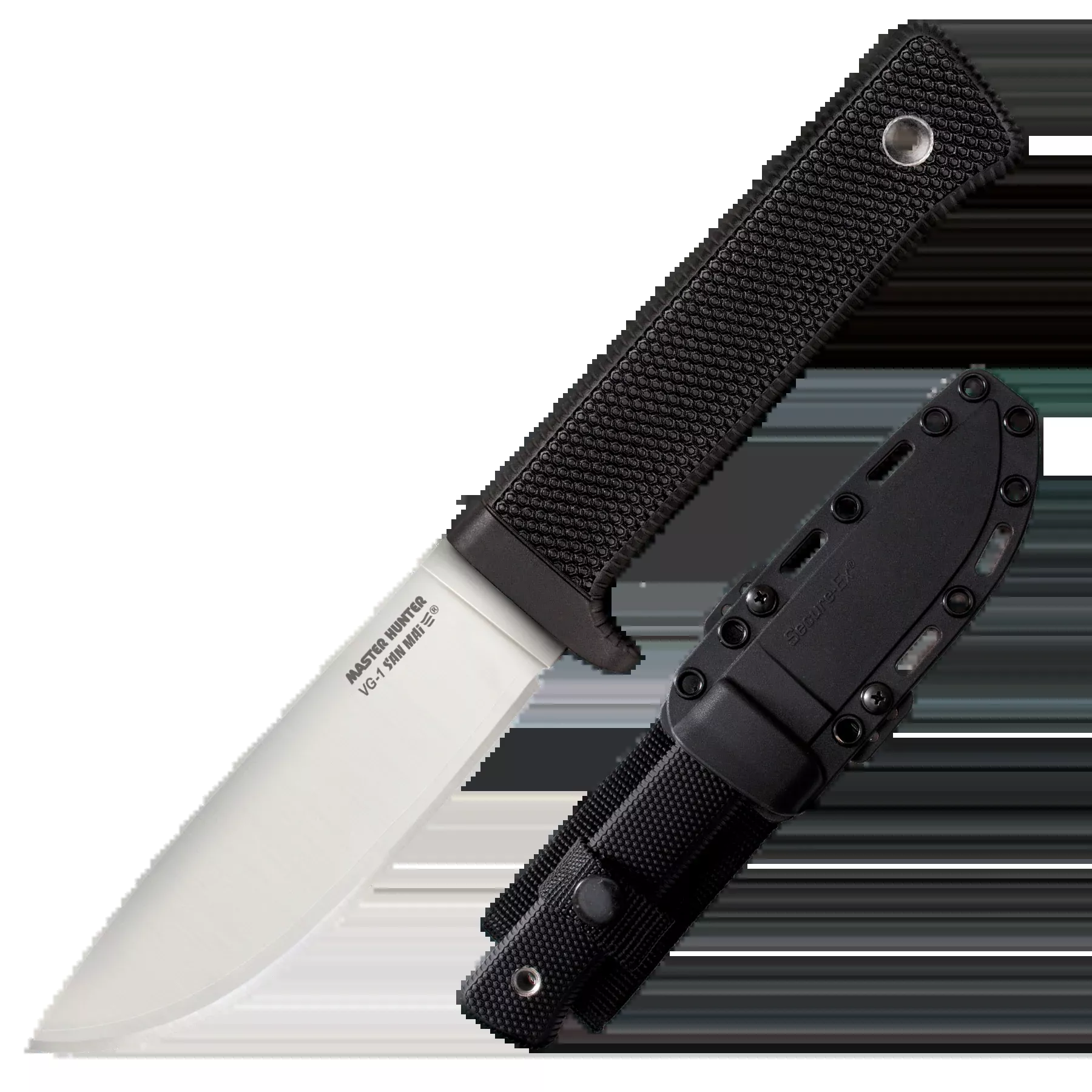 Cold Steel 36JSK Master Hunter4.50" Fixed Plain Drop Point VG-1 San Mai III Blade/Black Kray-Ex Handle