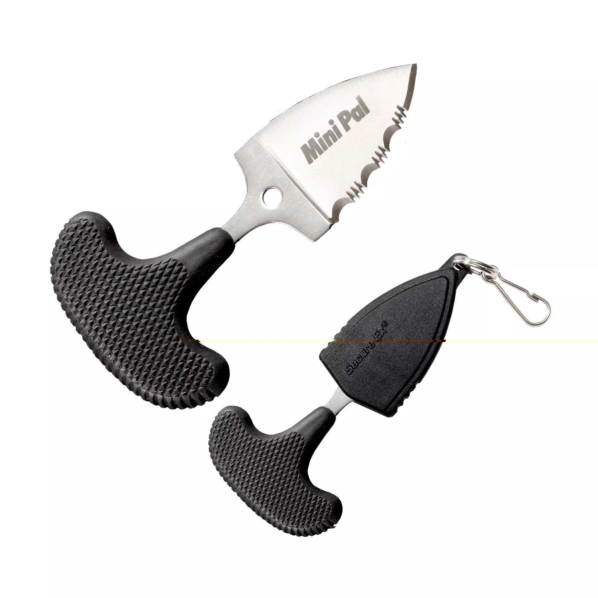 Cold Steel 43NS Mini Pal 1" Fixed Serrated Japanese AUS-8A SS Blade Black Synthetic Rubber Handle