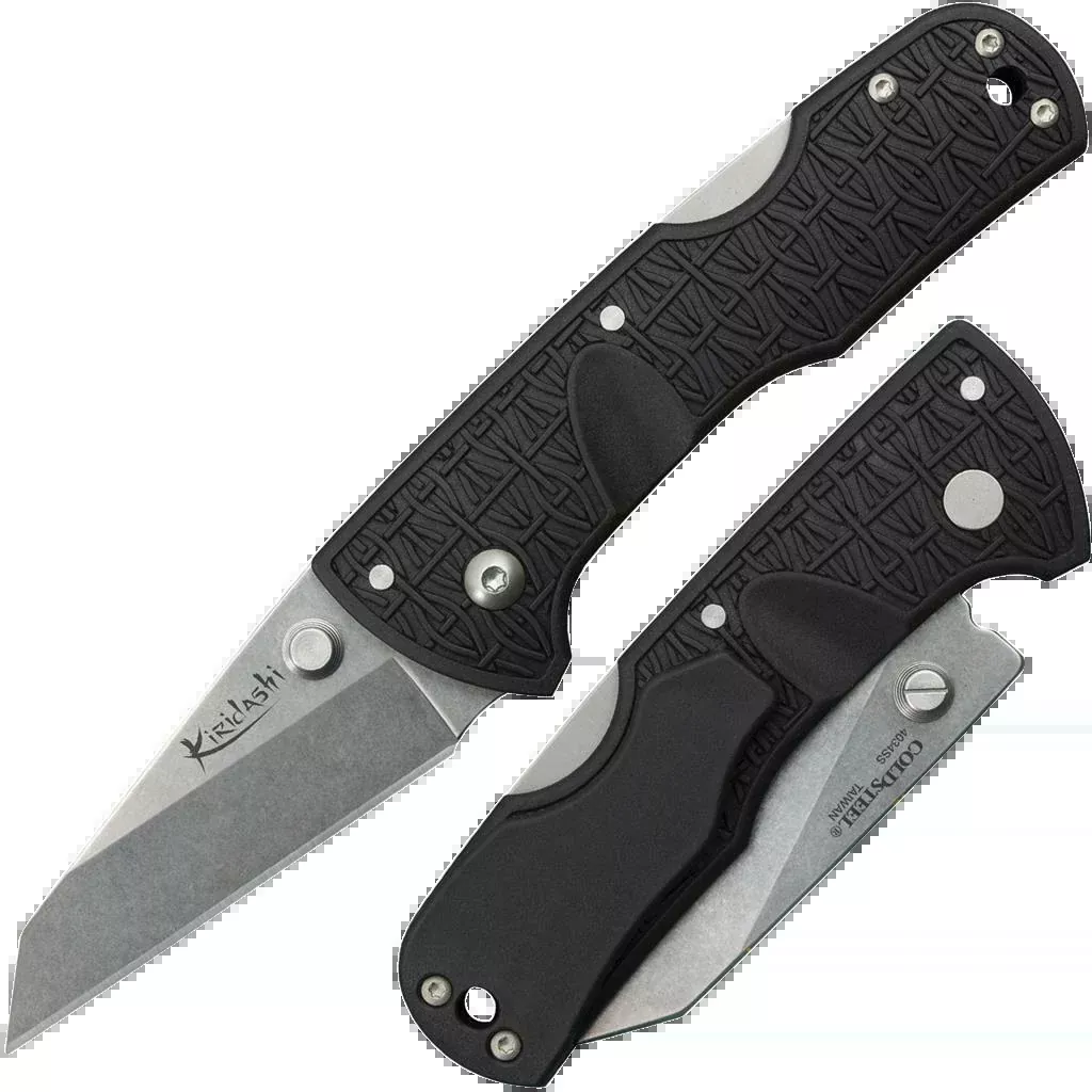 Cold Steel CS20KPL Kiridashi2.50" Folding Sheepsfoot Plain 4116 Stainless Steel Blade/Black Griv-Ex Handle Includes Pocket Clip