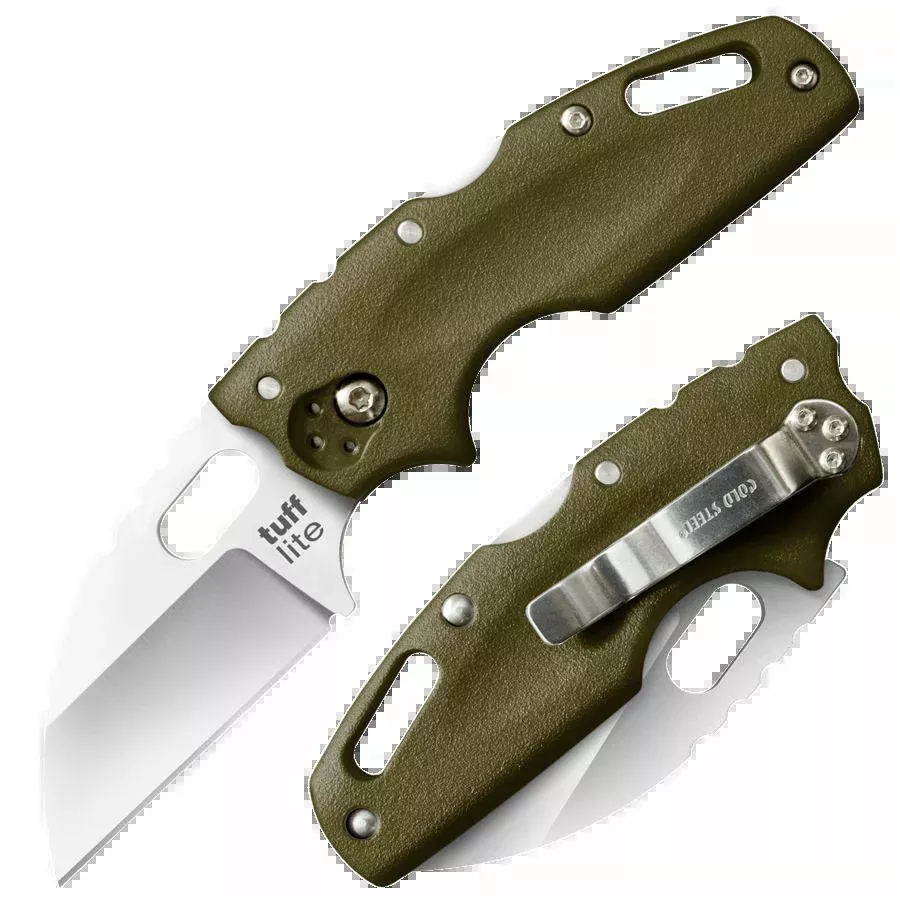 Cold Steel CS20LTG Tuff Lite2.50" Folding Clip Point Plain AUS-8A SS Blade/OD Green Griv-Ex Handle Includes Pocket Clip