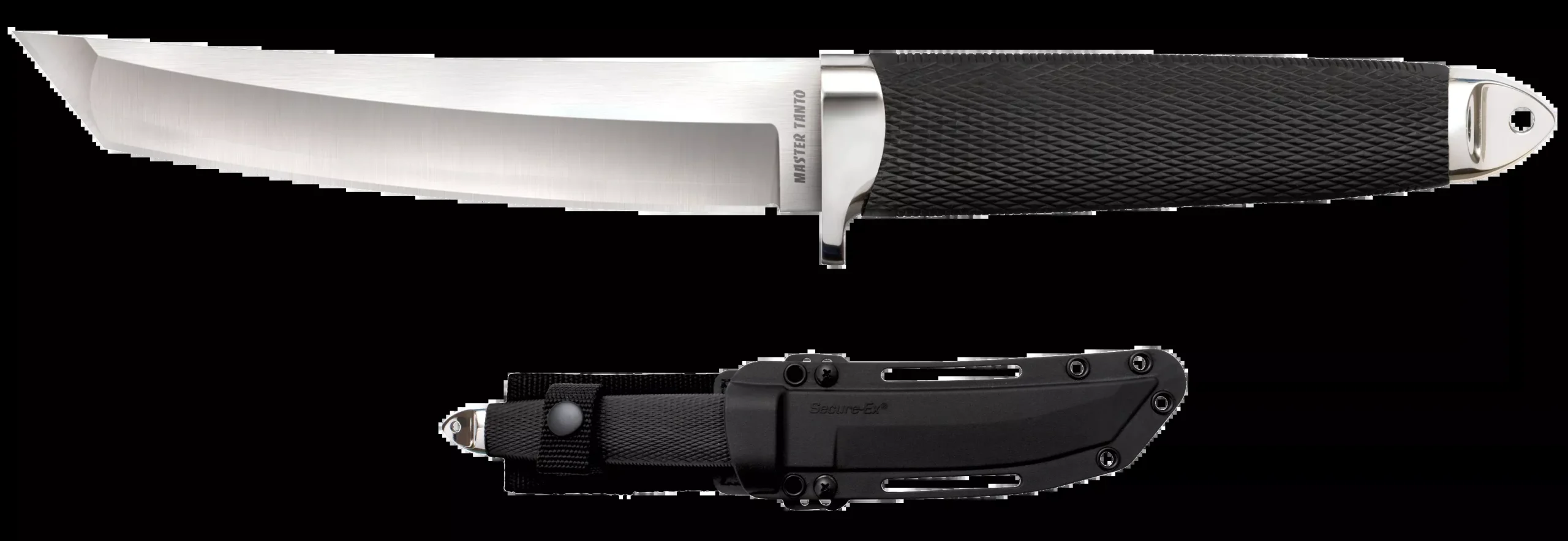 Cold Steel CS35AB San Mai Master 6" Fixed Tanto Plain Satin VG-10 San Mai Blade/Black Textured/Oval Kray-Ex Handle Includes Sheath