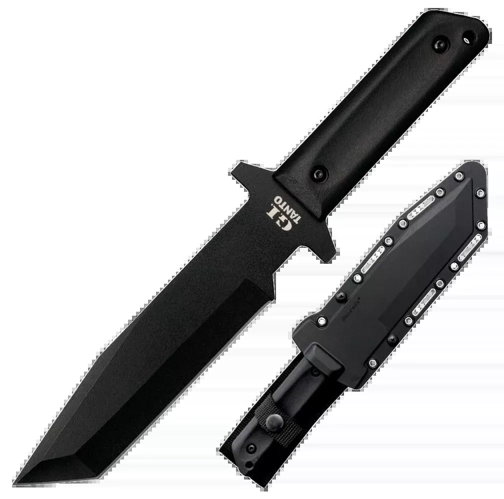Cold Steel CS80PGTK G.I.7" Fixed Tanto Plain Black Rust Resistant Finish 1055 Carbon Steel Blade/Black Polypropylene Scales Handle Includes Sheath