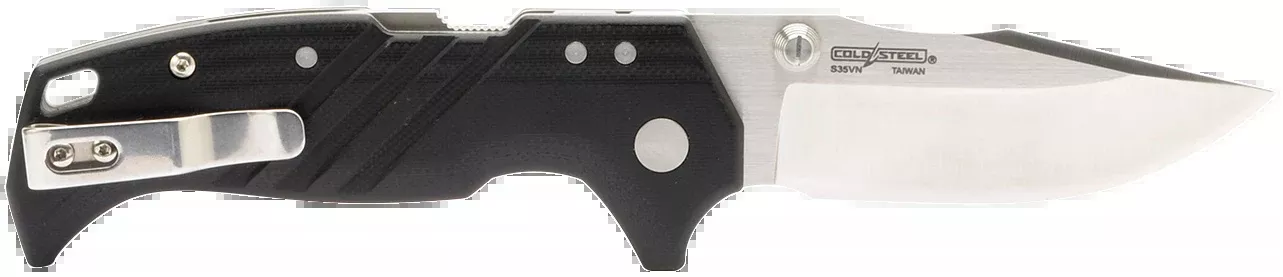 Cold Steel CSFL35DPLC Engage3.50" Folding Clip Point Plain Satin S35VN SS Blade/4.11" Black G10 Handle Includes Belt Clip