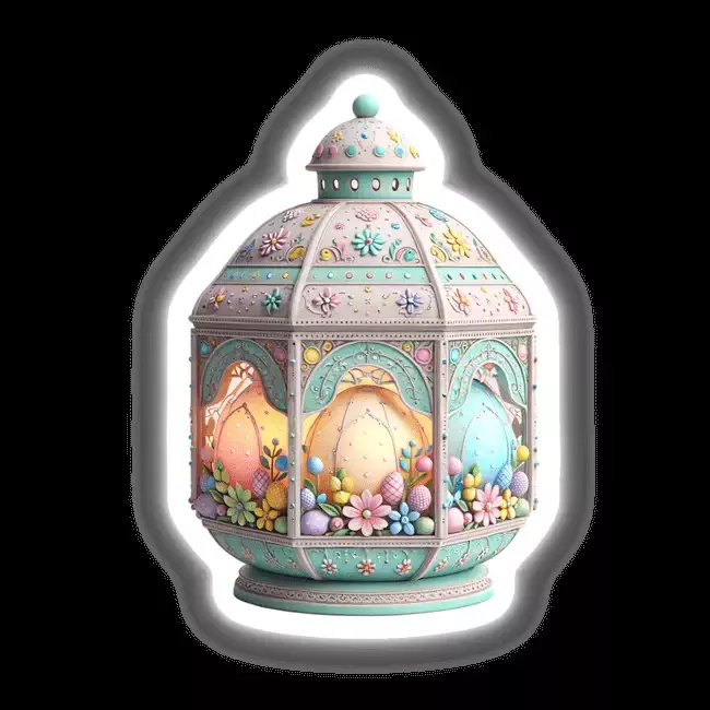 Colorful Easter Lantern Embellished With Flowers