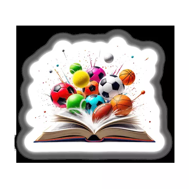 Colorful Sports Balls Bursting from an Open Book