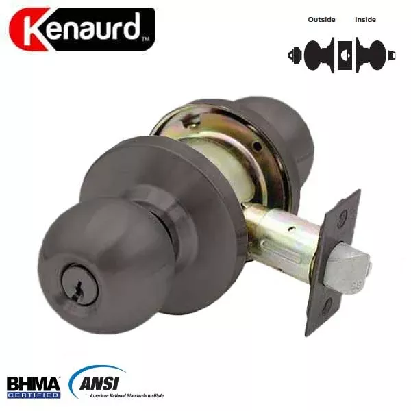 Commercial Door Knob Set - 2-3/4” Standard Backset - Oil Rubbed Bronze - Entrance - Grade 2