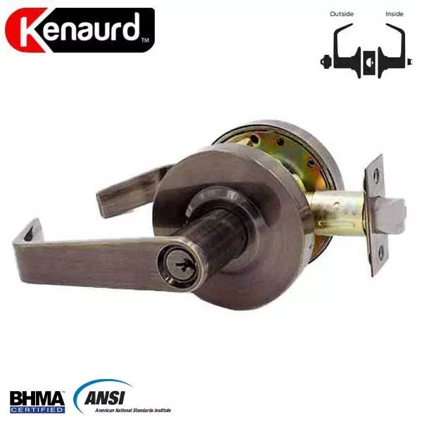 Commercial Lever Set Handle - 2-3/4” Standard Backset - Antique Brass - Entrance - Grade 2