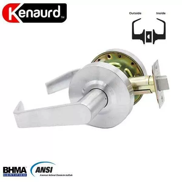 Commercial Lever Set Handle - 2-3/4” Standard Backset - Satin Chrome - Passage - Grade 2