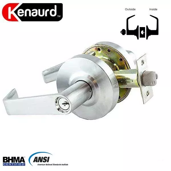 Commercial Lever Set Handle - Clutch Lever Set - 2-3/4” Standard Backset - Satin Chrome - Entrance - Grade 2