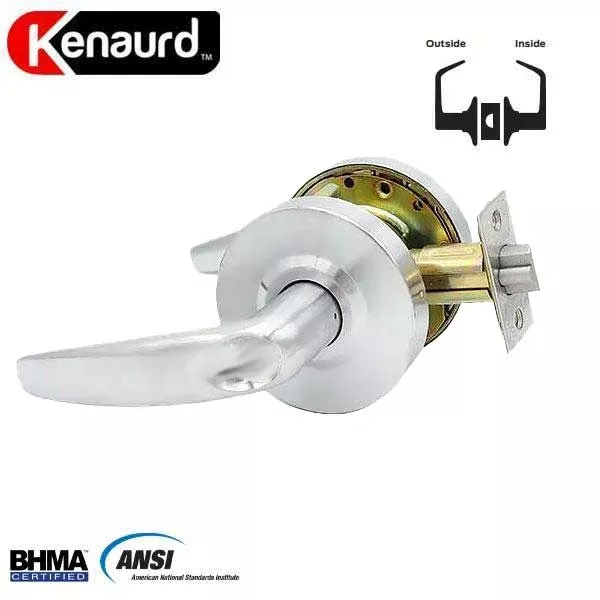 Commercial Lever Set Handle - Contemporary Design - 2-3/4” Standard Backset - Satin Chrome - Storeroom - Grade 2