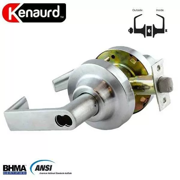 Commercial Lever Set Handle - SFIC IC Core - 2-3/4” Standard Backset - Satin Chrome - Entrance - Grade 2
