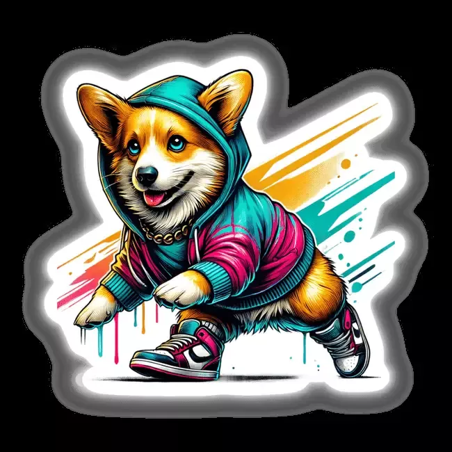 Corgi Dog Hoodie Urban Vibes