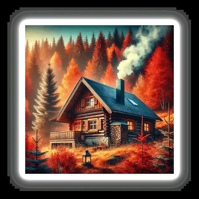 Crisp Air – A Cozy Cabin with a Smoking Chimney