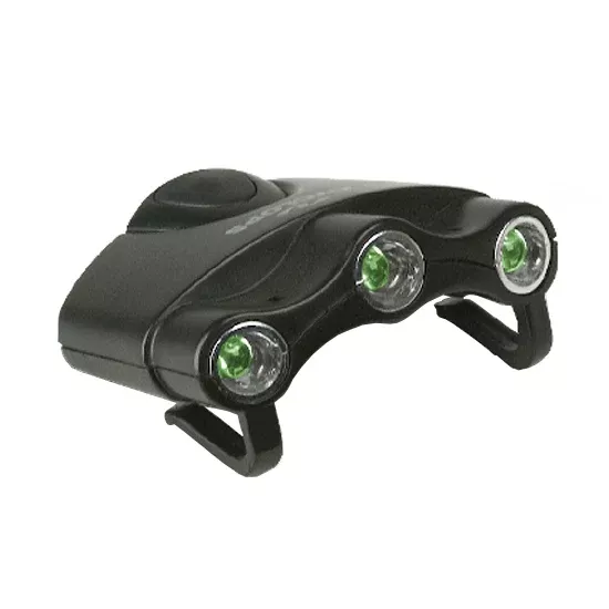 Cyclops Orion Hat Clip Light Black, 3 Green LED Lights