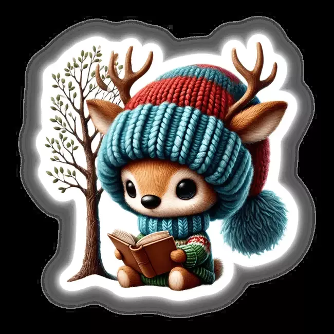 Deer Gnome Reading a Book