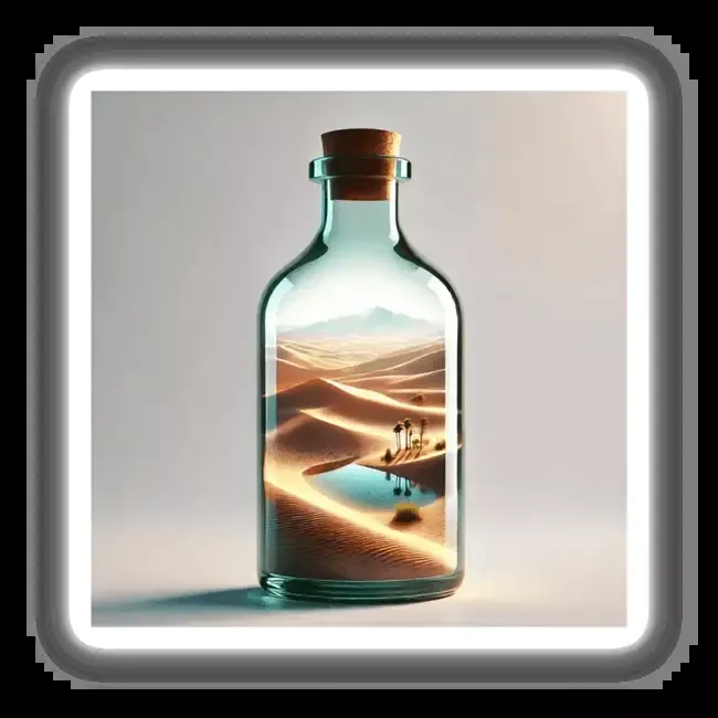 Desert Mirage – Sand Dunes Inside a Glass Bottle