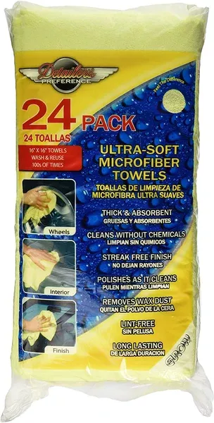 Detailer's Preference 16 x 16 in. 325 GSM Microfiber DeLuxe Cleaning Towels – 24-pack