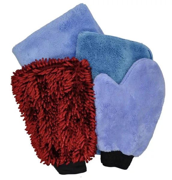 Detailer's Preference Microfiber Car Wash Kit – 4-piece Set (2 Towels, 2 Mitts)