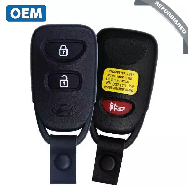 *Discontinued* 2007-2012 Hyundai Accent Santa Fe / 3-Button Keyless Entry Remote / PN:95411-0W100 / PINHA -T038 (OEM Refurb)