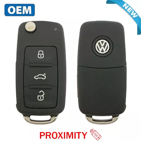 *Discontinued* 2010-2016 Volkswagen / 4-Button Flip Key / PN: 5K0837202AK / NBG010206T / HU66 / PROX/ 315 MHz (OEM)