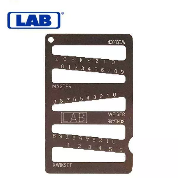 *Discontinued* LAB - LKG001 - 5 in 1 Key Gauge / Decoder- Weslock - Master - Weiser - Schlage - Kwikset