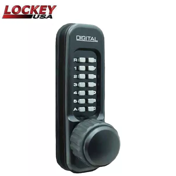 *Discontinued* Lockey - 160P - Mechanical Keypad Keyless Heavy Duty Knob Panic Trim - Jet Black - Passage