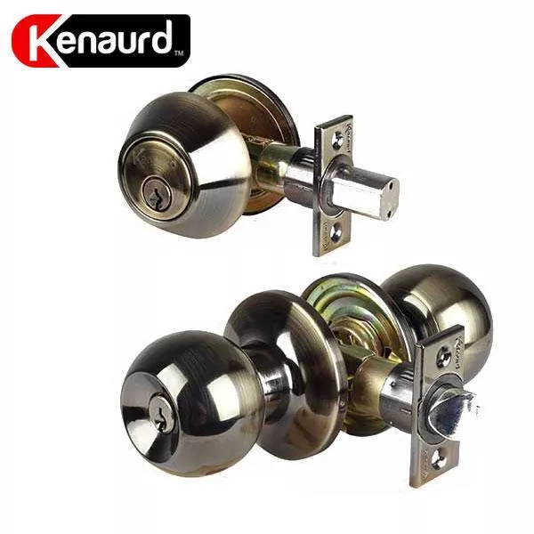 *Discontinued* Premium Combo Lockset – Knob & Deadbolt – Antique Brass (SC1 / KW1)