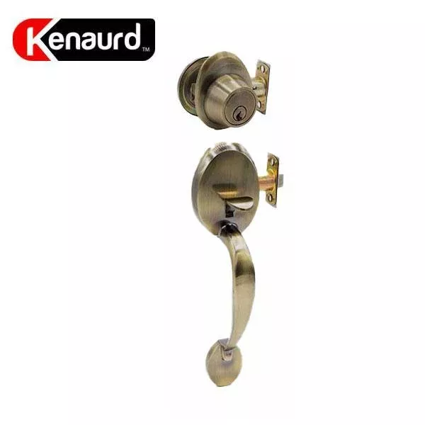 *Discontinued* Premium Design Handle Lockset - Antique Brass
