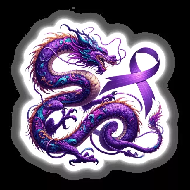Dragon Lavender Ribbon All Cancers Awareness