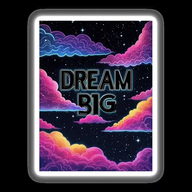 Dream Big with Neon Cosmic Clouds